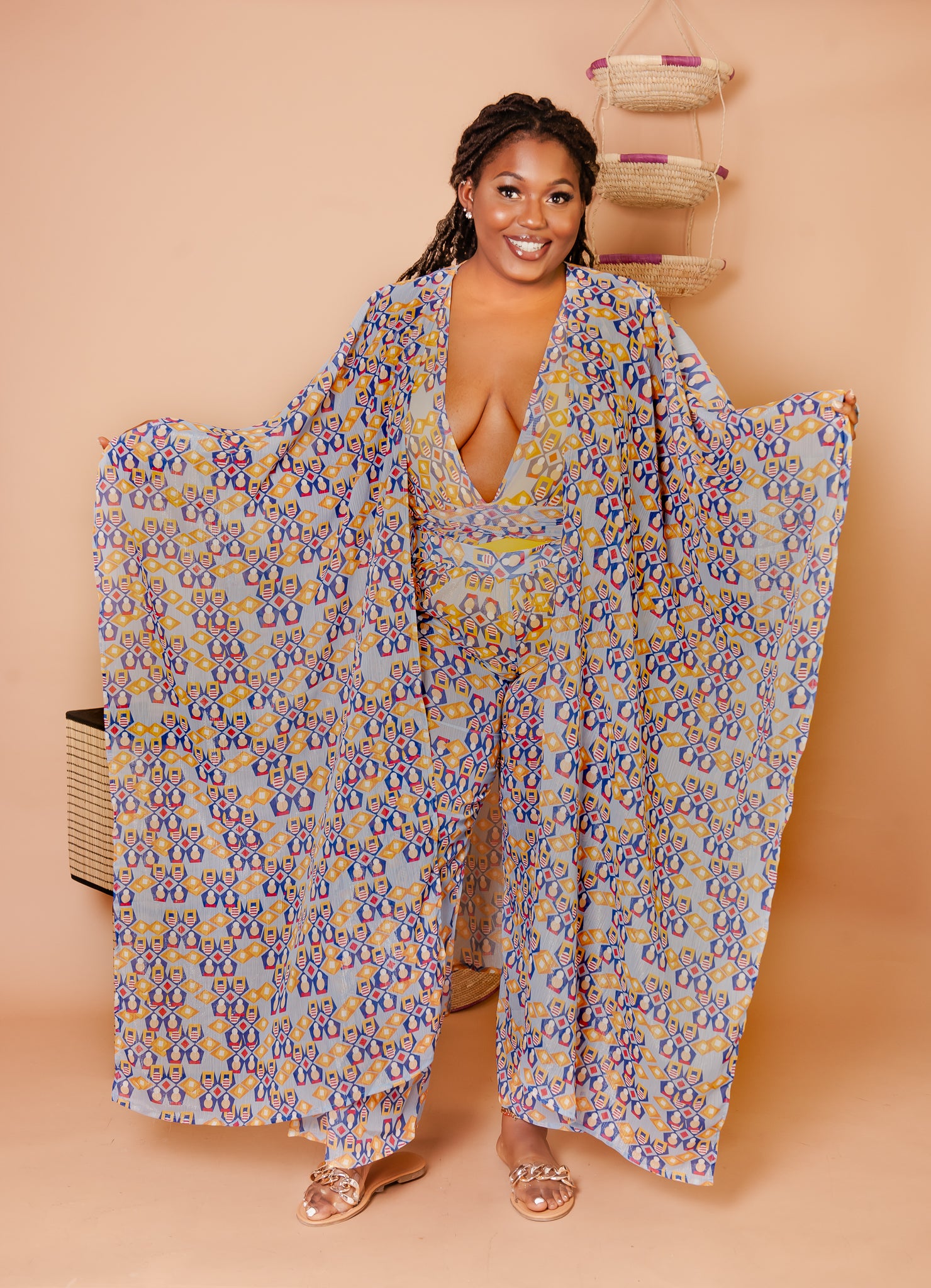 Stone Flare Beach-Cover Up (Blue)