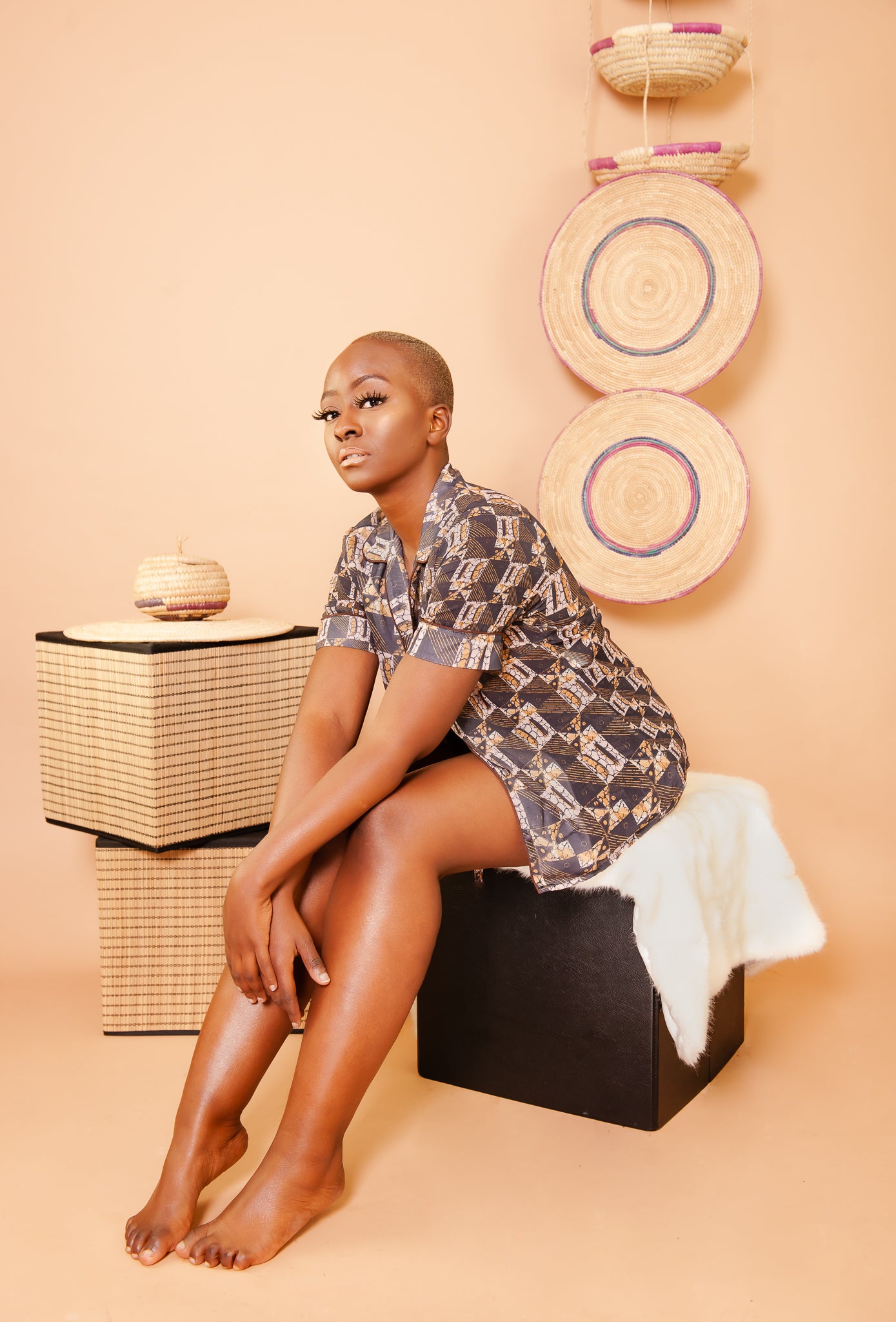 Zain (Brown) Short- Sleeve Pyjama Set