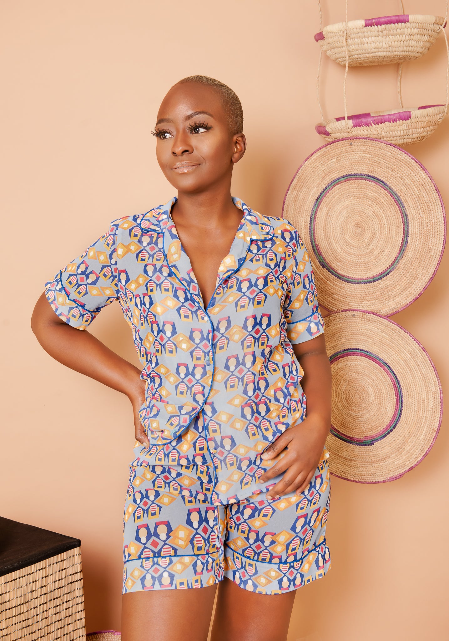 Stone Chiffon Short Pyjama Set