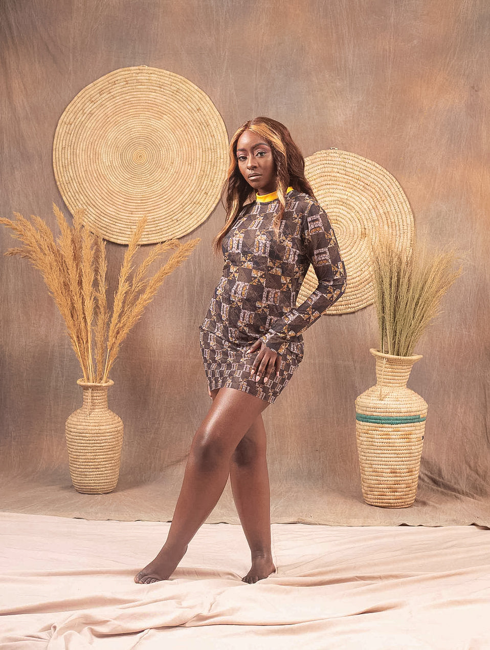 ZAIN -Mesh Dress- Brown