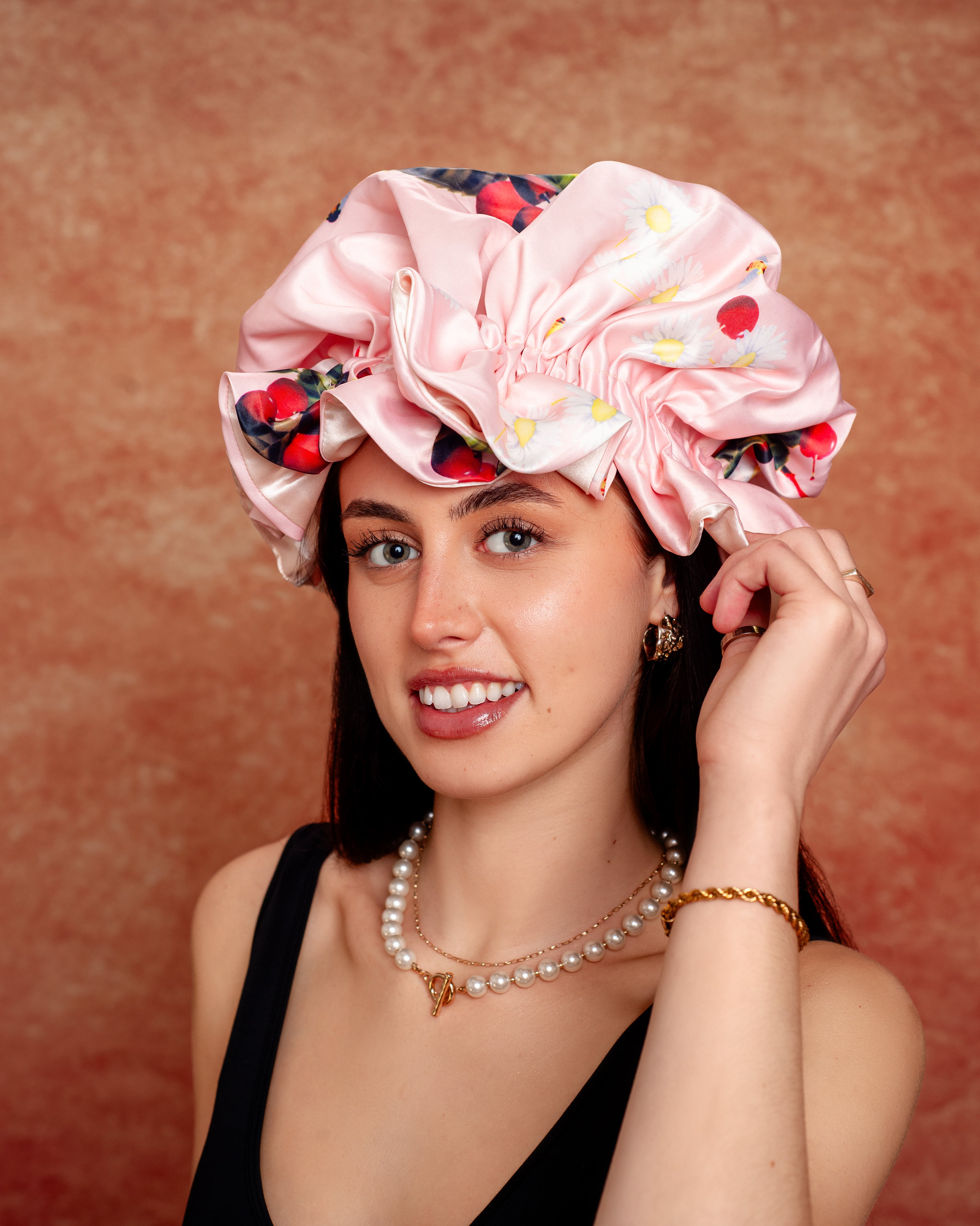 Cherry Blossom Festive Bundle- Pillow Case, Hair Bonnet, Scarf